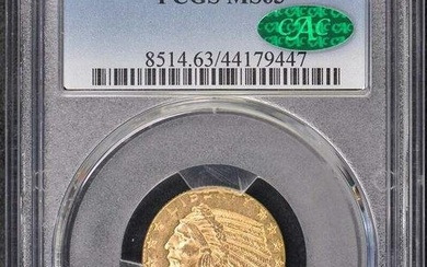 1909-D $5 Indian Head PCGS MS63 (CAC)