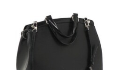 1918/1204 - Louis Vuitton: A "Brea" bag in black Epi leather with black leather handles, silver coloured hardware, black inner lining and one large zipped compartment.