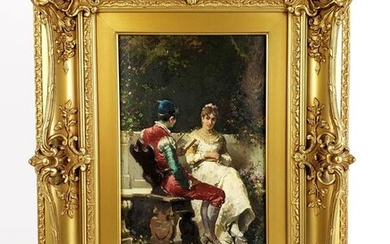 19th C. Pelusa Signed Oil on Board