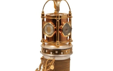 19th Cent. Nautical Travel Clock Compass Barometer