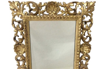 19th century Florentine pierced gilt wall mirror