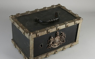 19th century small cash box.&#160 France.&#160 Bache
