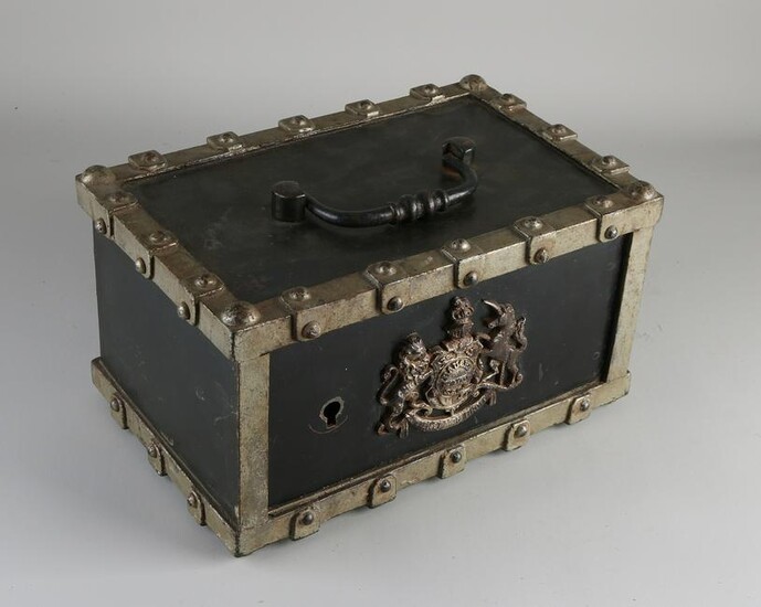 19th century small cash box.&#160 France.&#160 Bache