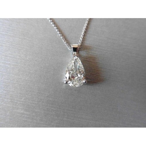 1ct natural Pearshape diamond pendant,h colour i1clarity,pla...