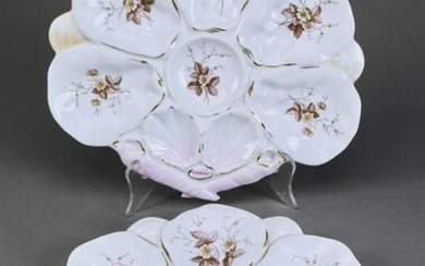 (2) 19th c. Aesthetic Movement oyster plates, 19th c.