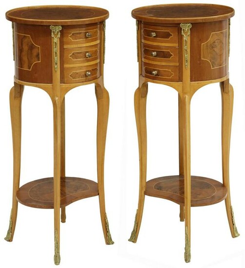 (2) LOUIS XV STYLE TWO-TIER NIGHTSTANDS