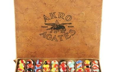 Akro Agate Marbles No.1 Box.