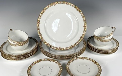 20pc Limoges Vignaud Porcelain Dinnerware, Service for 4