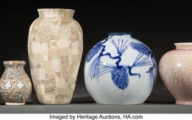 27104: Five Continental Glazed Ceramic Vases, 20th cent