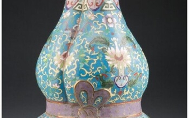 28004: A Chinese Cloisonné Double Gourd Vase Mar
