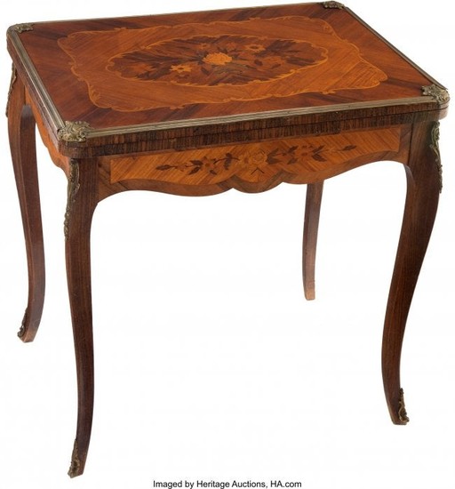 28004: A French Louis XV-Style Marquetry-Inlaid and Bro