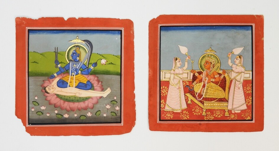 2PC Indian Jodhpur Miniature Painting