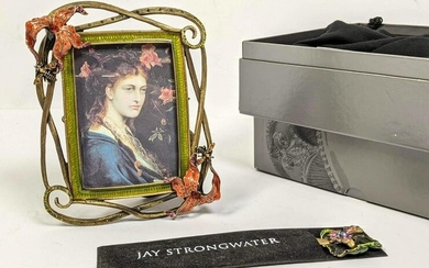 2pc JAY STRONGWATER. Tiger Lily and Bees Enamel Frame;