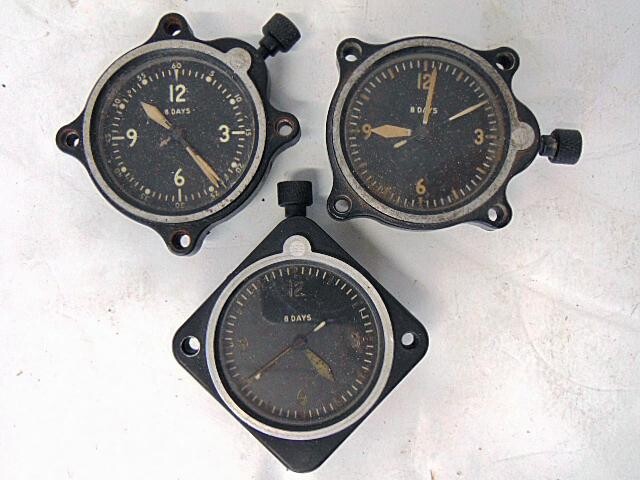 3 WWII Airplane Clocks, Lecoultre, At Full Wind, Not