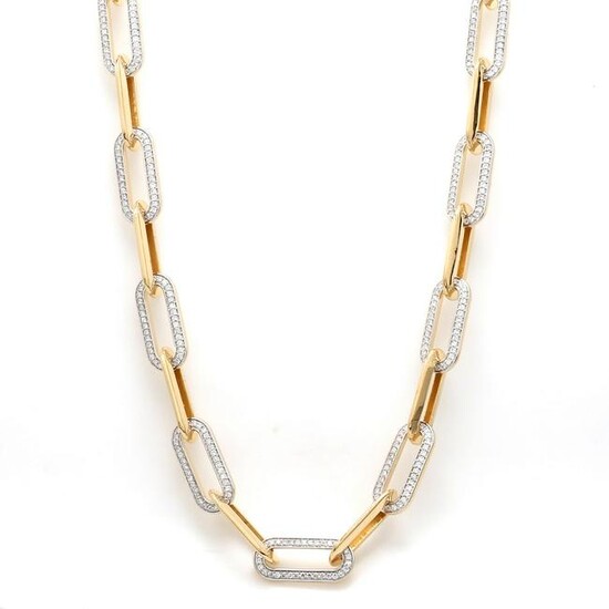 3.4 TCW SI/HI Diamond Link Chain Necklace 18kt gold