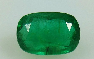 3.85 Ctw Natural Zambian Emerald Cushion Cut