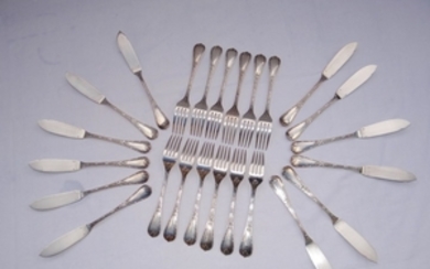 24 PC. FRENCH CHRISTOFLE SILVER PLATED FISH SERVICE