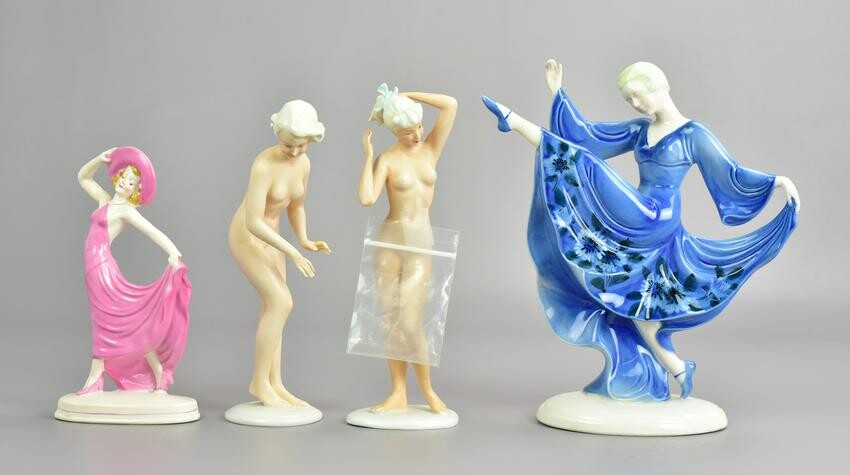(4) Porcelain Female Figures