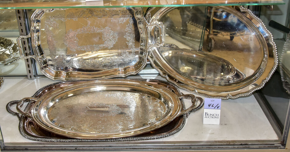 (4) Silver Plate Trays