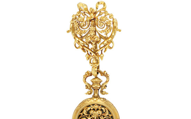 Antique 18kt Gold and Enamel Open-face Pendant Watch, Boucheron
