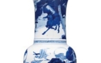 A BLUE AND WHITE PHOENIX-TAIL VASE, KANGXI PERIOD (1662-1722)