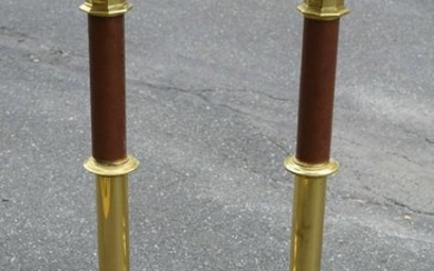 Pair of Brass Processional Candlesticks + (CU#157)