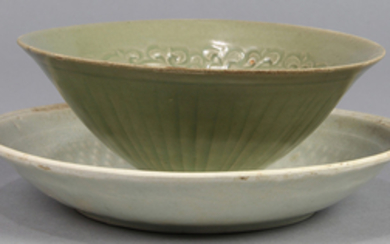 Chinese Celadon Bowl and YIngqing Dish