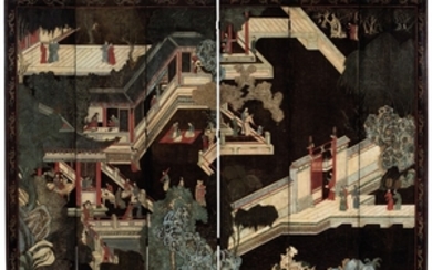 A CHINESE COROMANDEL LACQUER SIX-PANEL SCREEN, 18TH/19TH CENTURY