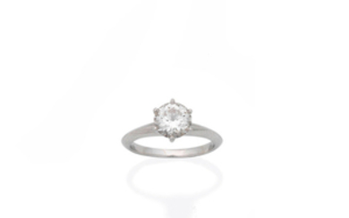 A diamond single-stone ring,, by Tiffany
