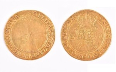 ELIZABETH I, 1558-1603. POUND OF 20 SHILLINGS Sixth issue, 1583-1600, mm. O. Obv: Old bust left. Rev: Crowned shield with...