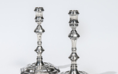 Pair of George I Sterling Silver Tapersticks