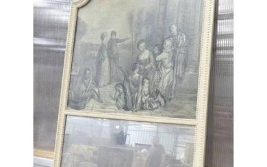 GLACE TRUMEAU LOUIS XVI à décor d’une scène peinte…