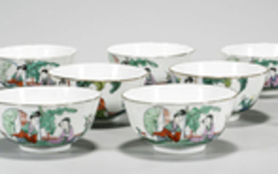 Group of Antique Chinese Enameled Porcelain Bowls
