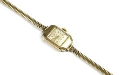 A ladies 9ct gold Accurist mechanical bracelet watch