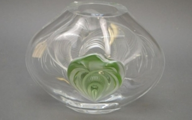Lalique Crystal Art Glass Tresses Vase. Lalique France