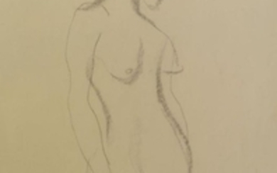 Leon Underwood, British 1890-1975- Standing female nude,...