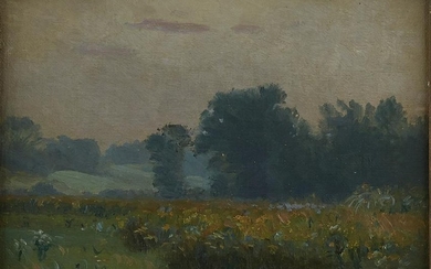 Nicholas R. Brewer Landscape Oil on Canvas-Laid B