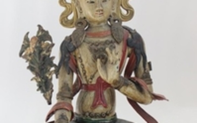 A Painted Bronze Figure of White Tara, Mongolia 19th Century