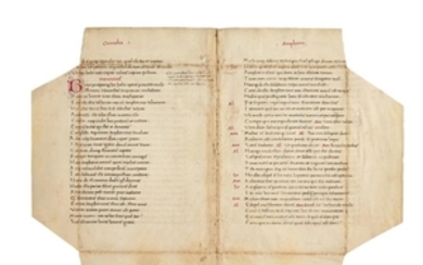 Plautus, Amphitryon, in Latin verse, bifolium from a fine humanist manuscript on parchment [Italy (probably Florence), mid-fifteenth century]