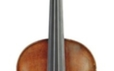Saxon Violin - C. 1895, labeled JACOBUS STAINER…, length of two-piece back 356 mm.