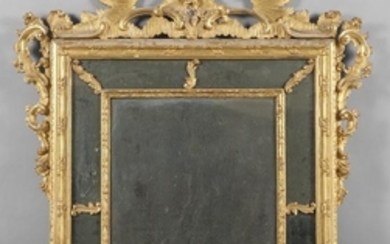 Specchiera Luigi XIV in legno intagliato e