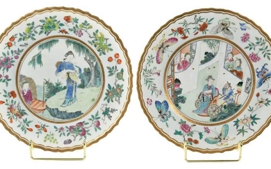 Two Finely Decorated Famille Rose Plates