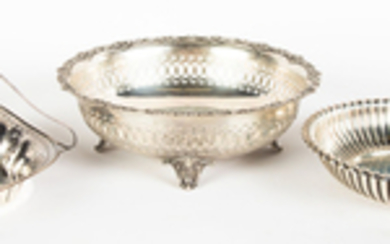 Two Gorham Sterling Bowls and Silver Handled Basket