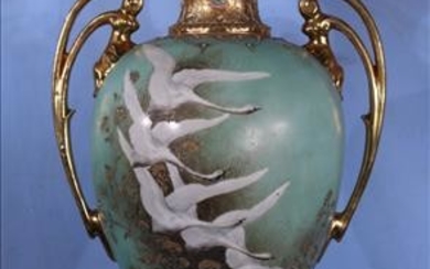 Very large urn marked Nippon with decoration