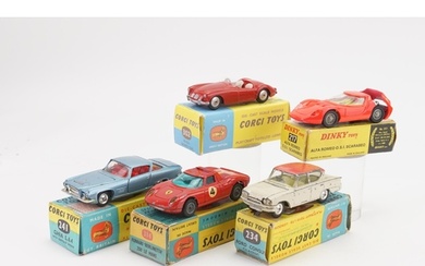4 x Boxed 1960s Corgi models to include 241 "Ghia L6.4", 314...