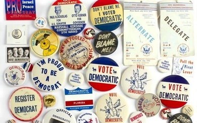 40 Vintage Vote Democrat Campaign Buttons