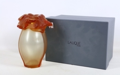 A Lalique 'Saint Booth' green glass vase, late...
