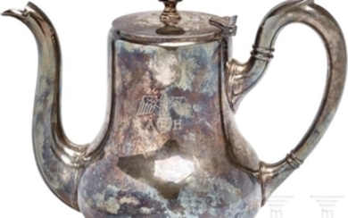 Adolf Hitler - a large coffee pot from his Personal Silver Service, with hinged lid