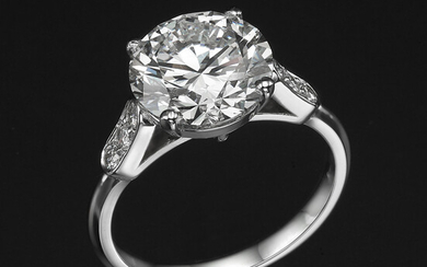 4.34 ct I/VS2 Diamond Engagement Ring, Unique Luxury Jewelry - 18 kt. White gold, GIA-Certified Diamond