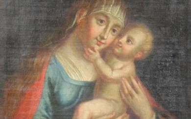 UNSIGNED (XVII - XVIII). Mary with Jesus./UNSIGNIERT